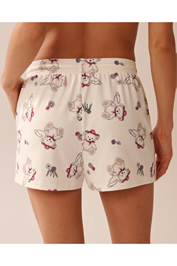 La Vie en Rose Cowboy Teddy Bear Print Super Soft Pajama Shorts