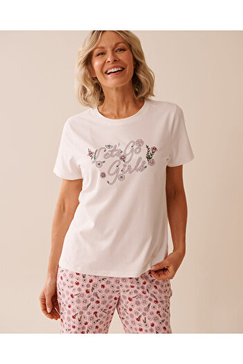 La Vie en Rose Floral Print Cotton T-shirt