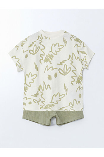 LC Waikiki Quality Parts from Çelebi Store |   Crew Neck Printed Baby Boy Shorts and T-Shirt Set