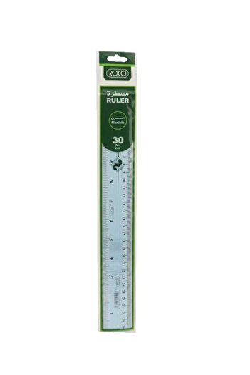 Roco 12" (30 cm) Flexible Plastic Ruler – Blue