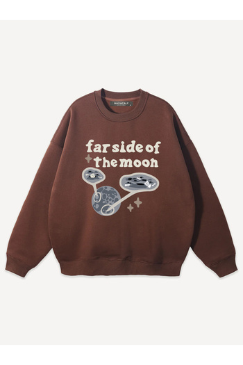 Mad&Calf Unisex Farside Of The Moon εμπριμέ φούτερ με λαιμόκοψη Oversize