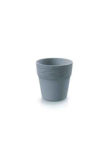 Prosperplast Decorative Flower Pot, Round, Grey, 14.7 x 14.8 cm, Furu