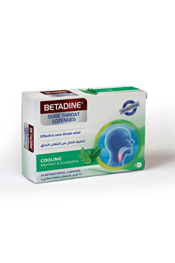 BETADINE Sore Throat Lozenges Menthol & Eucalyptus, 24 S
