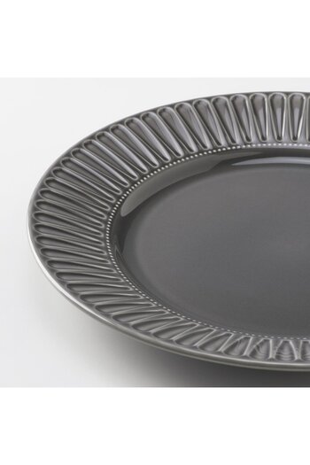 IKEA STRIMMIG Plate, Gray Ceramic, 27 cm