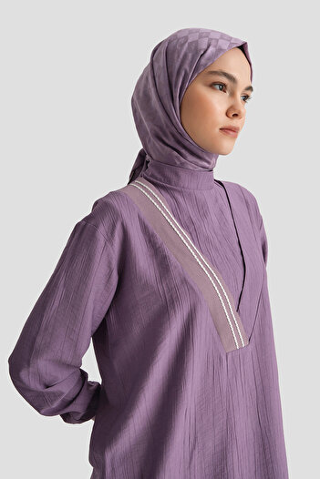 Armine Yeni Sezon Çilek Kumaş Kolları Ribanalı Tunik AYCI4143