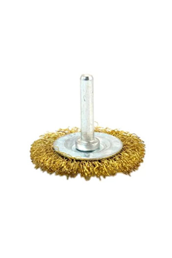 Artool Brass Wire Brush, Circular, with Shank, Gold, 75 mm
