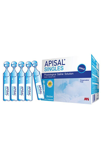APISAL Singles Saline Solution, Nasal Care, 5 ml, 30 Pieces