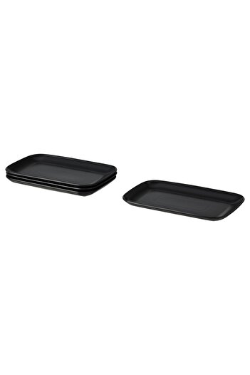 IKEA FÄRGKLAR Plate, Matte Dark Gray, 30 x 18 cm