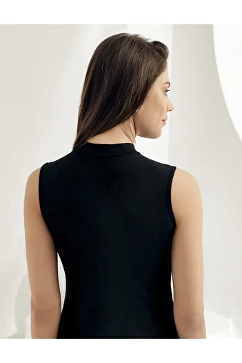 sıla sella Women's Sleeveless Turtleneck Badi New Season Elegance