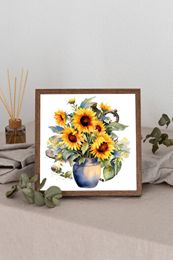 Dekorsiahome Ahşap Çerçeveli Kare Tablo TK0877