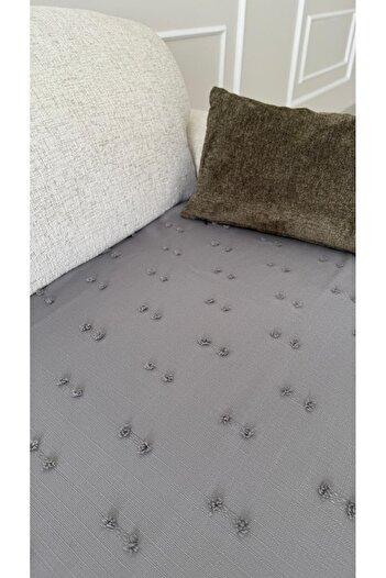 DİLETTO Bohemian Tassel Seat Cover Gray 90 X 200