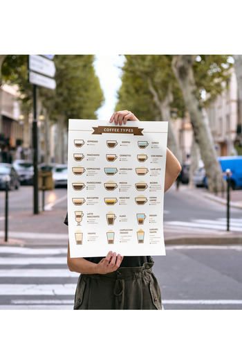 Rosaart Coffee Guide Frameless Poster Digital Print - Coffee Guide, Coffee Types