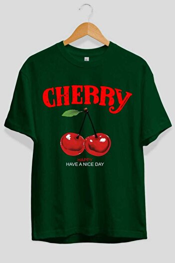 Ankhises Cherry Cherries 5 Pre-printed Oversize T-shirt Ανδρικό Γυναικείο Βαμβακερό μπλουζάκι με λαιμόκοψη