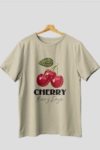 Ankhises Cherry Cherries 12 Pre-printed Oversize T-shirt Ανδρικό Γυναικείο Βαμβακερό μπλουζάκι με λαιμόκοψη