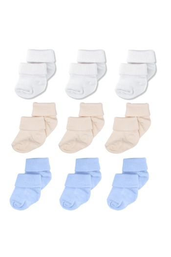 Novibaby 9 Pack Bamboo Newborn Baby Socks, Girls Boys Socks, White Ecru Pink Multicolor