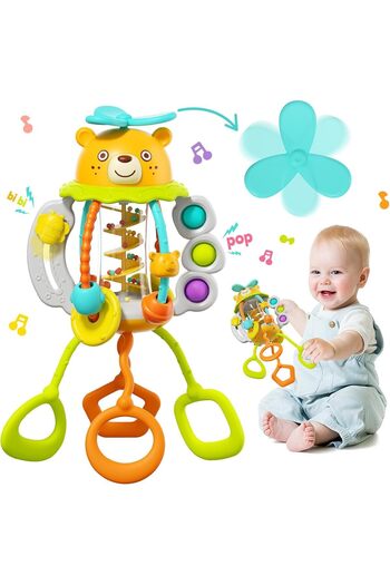 NEXIFY Shake & Pull Busy Ball Interactive Toy for Toddlers 6M+ Bubble Popping Pulling & Shaking Activities