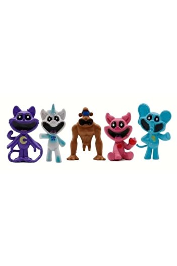 OEM Set 5 Figurines, Smiling Critters, green/yellow, 9 cm