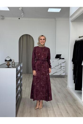 MissWhence Skirt Zippered Cupra Dress Burgundy 36826