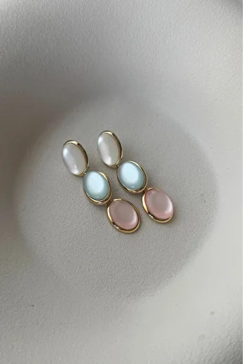 Orvix Accessories أقراط نسائية عتيقة من الفولاذ المقاوم للصدأ، أقراط للسهرة، أقراط صيفية، أقراط مصممة للأم