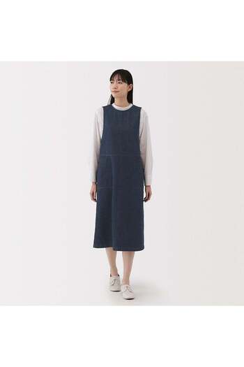 Muji Kapok Blend Denim Jumper Dress