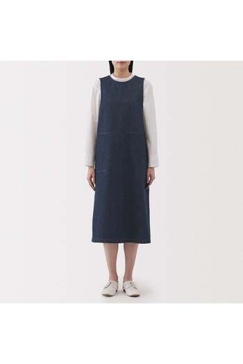 Muji Kapok Blend Denim Jumper Dress