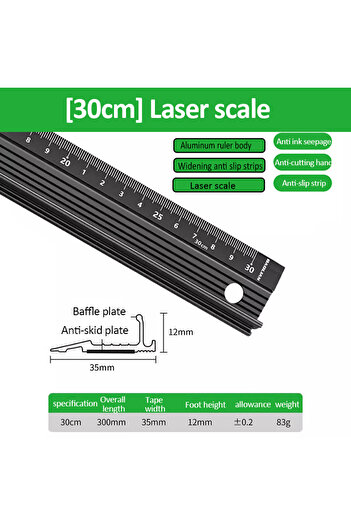 Choice4 Common 30cm 20/30/45cm Multifunctional High Precision Aluminum Alloy Straight Ruler Anti Cutting Han