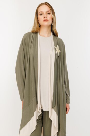 Ghisa Accessory Detailed Triple Suit Khaki
