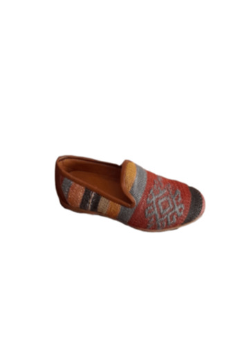 Anatolia Sultan Shoes Leather and Textile Hand-Sewn & Embroidered, Brown, 40