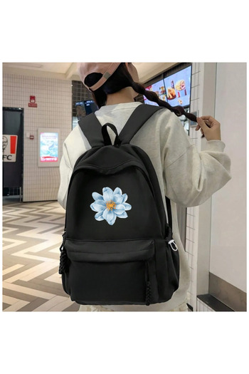 Touz Moda Flowers Printed Unisex School Backpack
