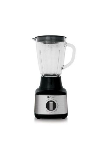 ROHNSON Blender R5300, 500W, 1.5L Glass Bowl, Pulse+5 Speeds, Steel Blades, Silver