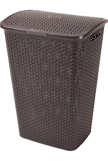 CURVER Cos depozitare rufe 55L Rattan My Style, 42.8 x 60.4 x 33 cm, plastic, culoare maro
