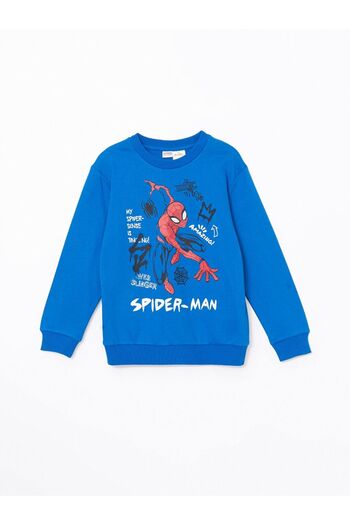 LC Waikiki Μπλε φούτερ με λαιμόκοψη Spider-Man με στάμπα για αγόρια
