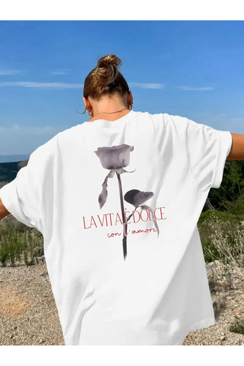 sole stories Premium Oversize κοντομάνικο μπλουζάκι με στάμπα