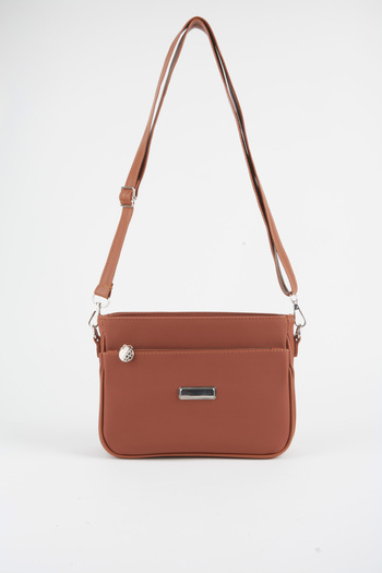 Vivaq Women's Lily Tan 3 Compartment Lined Lacost Leather Zipper Closure Handbag and Shoulder Bag