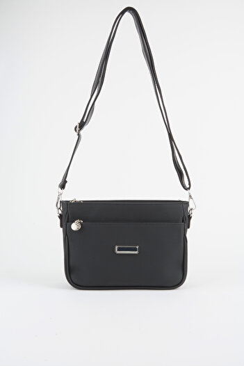 Vivaq Women's Lily Black 3 Compartment Lined Lacost Leather Zipper Closure Handbag and Shoulder Bag