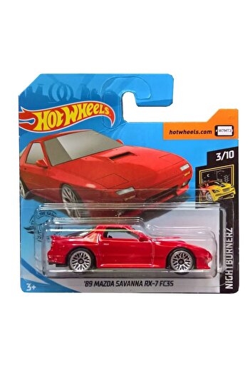 HOT WHEELS Masinuta Metalica Hot Wheels '89 Mazda Savanna RX-7 FC3S, Colectia Nightburnerz 2020, Rosu, 1:64