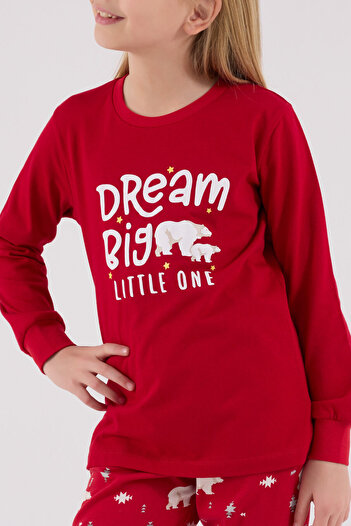 Rolypoly Kız Çocuk Kırmızı Pijama Takımı