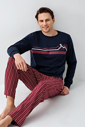 Rolypoly Men's Navy Blue Pajama Set