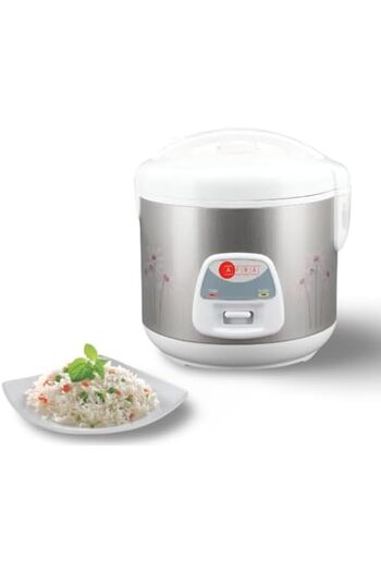 Afra Rice Cooker, 2.8L, Keep-Warm Function, 1000W, High Temperature Protection, Metallic, AF-2810RCM