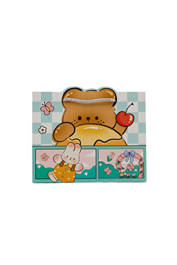 repro design 24x20 Картонна подарункова сумка з шнурком – Мила кольорова дитяча сумка для вечірок з фігурками 1 шт. Модель: 12