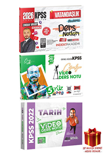 İndeks Akademi KPSS 2026 Emrah Vahap Özkaraca Vatandaşlık Ders Notları+ Önay Çepe+ Aydın Yüce Tarih Video Ders Notu