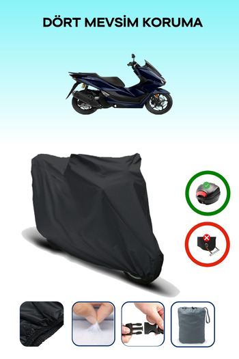 Breen Black Rear Bag Compatible Honda Pcx 125 Motorcycle Tarpaulin