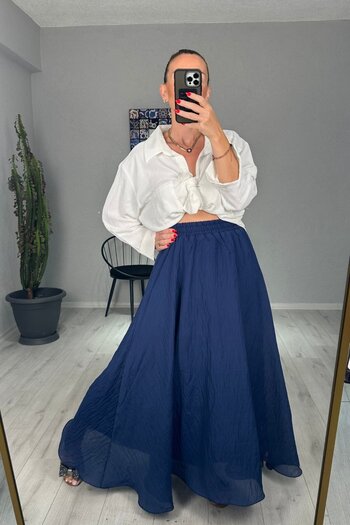 lady special Lined Flounced Long Chiffon Skirt