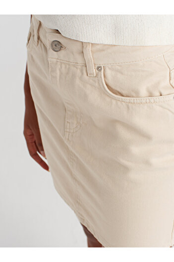 Dilvin 80589 Parçaboya Mini Denim Etek-Taş
