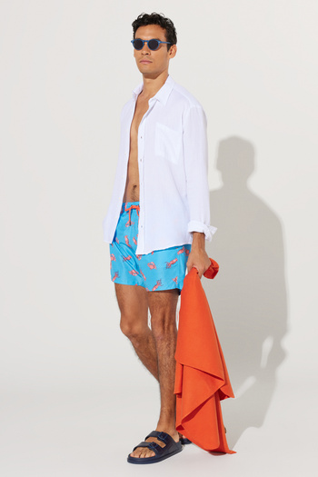 AC&Co / Altınyıldız Classics Patterned Turquoise Men's Swim Shorts