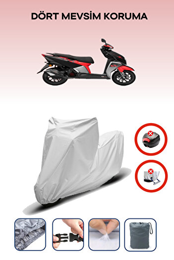 Breen Gray Rear Bag and Lock Incompatible Tvs Ntorq Motorcycle Tarpaulin