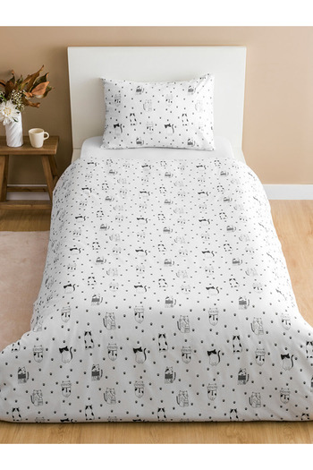 LC Waikiki Cat Patterned Single Duvet Cover Set