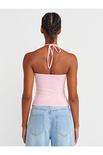 Dilvin 31959 Halter Strapless Top-Dust Pink