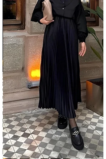 vikitekno Pleated Skirt Elastic Waist (Size 38-44 Compatible)