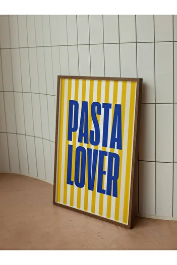 studio duha Colorful “Pasta Lover” Poster – Modern Typography Design for Pasta Lovers Yellow White Poster